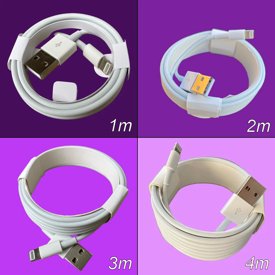 1m 2m 3m 4m USB Charging & Data Cable for Apple iPhone 12 Mini 12 Pro 12 Pro Max - Image 1 of 1