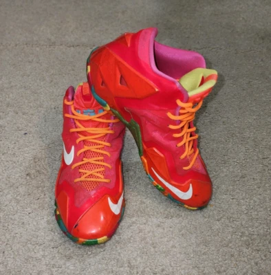 Nike Lebron 11 фрукты гальки США детей 7Y розовый спортзал кроссовки 621712-600 - Изображение 1 из 4