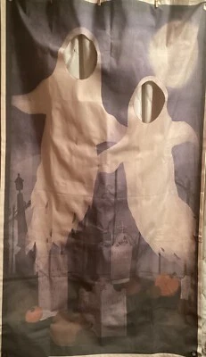 NUEVO - Fantasmas Lienzo Foto utilería Banner Fiesta Decoración 43WX 70L Foto 1 de 3