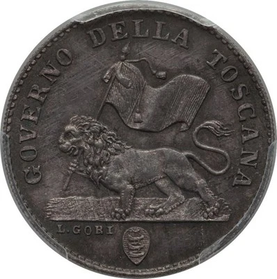 ITALY / ITALIAN STATES  TUSCANY  1859  1 FIORINO SILVER COIN PCGS CERTIFIED MS64 - Image 1 of 4