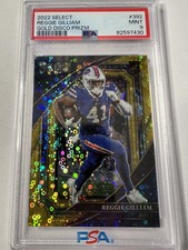 REGGIE GILLIAM 2022 Panini Select /10 GOLD Disco Prizm #392 PSA 9 MINT
