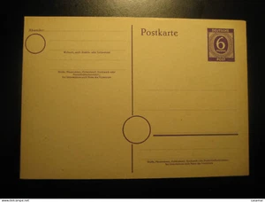 6 Pfennig Deutsche Post Postcard Postal Stationery Card USA British Russia Alli - Picture 1 of 1
