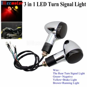 Rear E4 LED Turn Signals Lamp Running Brake Tail Light For Harley Yamaha Honda - Picture 1 of 11