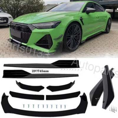For AUDI A4 A5 A6 Q3 Q7 Glossy Black Front Splitter Lip/ Side Skirt / Rear Lip Foto 1 de 4