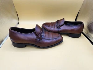 Crown Imperial braune Leder Halbschuhe Slipper Schuhe Herren Größe 9 D - Bild 1 von 11