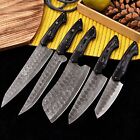 Custom Handmade Hand Forged Damascus Steel Chef Knife Set Kitchen Knivescutlery