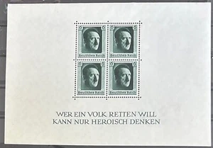 ALEMANIA (REICH) - 1937 MNH "Cumpleaños - BLOQUE 7" ¡Hoja de recuerdo!! - Imagen 1 de 1