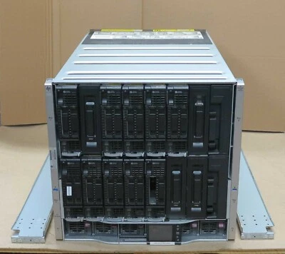 HP BladeSystem C7000 G3 10x BL460c G8 E5-2670 E5-2670v2 E5-2640 3TB Ram P220i Foto 1 de 4