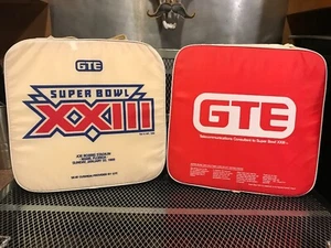 SUPER BOWL XXII 1989 Miami ~ 49ers Bengals VTG ~ Set of 2 SGA Seat Cushions GTE - Picture 1 of 9