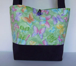 SCHMETTERLINGE SCHMETTERLING DRUCK HANDARBEIT HANDTASCHE HANDTASCHE BEUTELTASCHE TASCHE - Bild 1 von 10