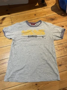 Rare Italy Boys Tshirt 12 Grey Ringer Tee Surfer Ra-Re - Picture 1 of 6