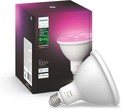 Philips Hue Smart 100W PAR38 LED Bulb - White and Color Ambiance Color-Changi... - Image 1 of 4