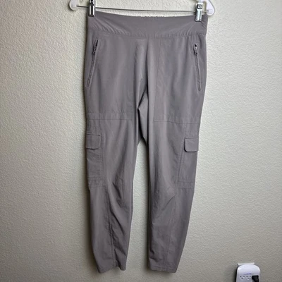 Athleta Women's Cargo Pant Size 4 Gray Zipper, Back and Side Pockets Lightweight - Image 1 of 4
