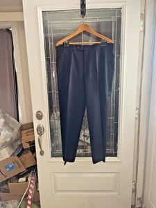 Ballin Classic 38 x 30 Navy Blue Comfort Eze Super 120s Wool Mens Dress Pants - Picture 1 of 6