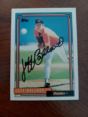 JEFF BALLARD 1992 Topps # 104 autographed signed baseball card ORIOLES 92 AUTO - Image 1 of 3