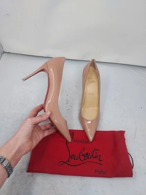 Christian Louboutin Size US 9 EU 39 NEW Pigalle Patent Leather Nude Heel Pump - Image 1 of 4