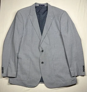 Alan Flusser Sport Coat Blazer Polyester Mens 44R Grey Houndstooth Jacket - Picture 1 of 7