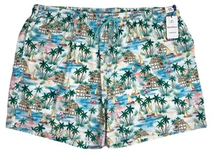 Men's Caribbean Swim Trunks 3XB Big Multicolor Tropical Print NEW Beach Wear - Picture 1 of 6