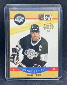 1990-91 Pro Set Wayne Gretzky #394- 2020-21 Leaf Memories Buy Back Gold Foil 4/5 - Picture 1 of 2