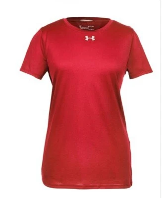 Nueva Camiseta Para Mujer Under Armour UA Locker Roja 2XL #1305510 Gris Logo Foto 1 de 3