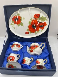 Juego de mini té con estampado de amapolas rojas - Imagen 1 de 2