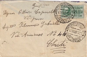 9885-REGNO,CALABRIA, DA CATANZARO A CHIETI,ESPRESSO £ 1,25 + 50c. IMPERIALE,1939 - Picture 1 of 2