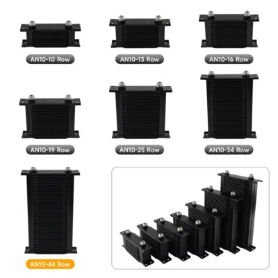 10/13/16/19/25/34/44 Row Oil Cooler 50mm thick 128mm wide 10AN Inlet/Outlet - Image 1 of 4