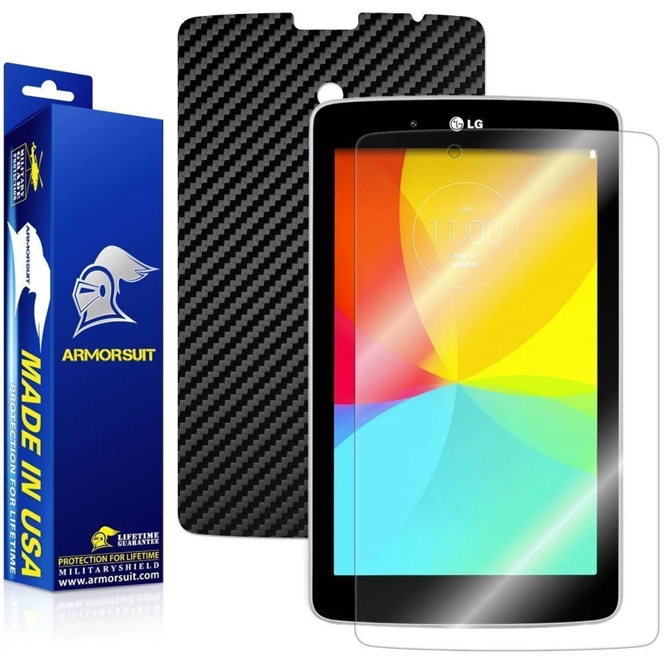 ArmorSuit LG G Pad 8.0Shield Screen Protector + Black Carbon Fiber Skin USA - Image 1 of 4