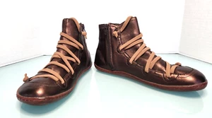 Camper Women's Peu Cami ankle boots side zip brown metallic leather MINT Sz 40 - Picture 1 of 10