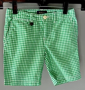 Boys POLO Ralph Lauren Green White Check Shorts Size 4 Adj Waist Golf Easter - Picture 1 of 6