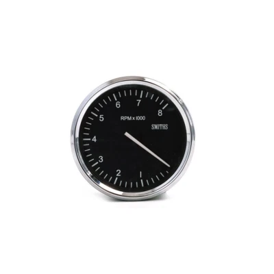 SMITHS CLASSIC MOTORSPORT 80MM BLACK TACHOMETER 0-8000 RPM FAST POSTAGE - Image 1 of 2
