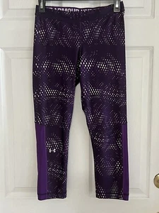 Under Armour Women’s Size M Compression Heatgear Leggings Capris Purple - Picture 1 of 6