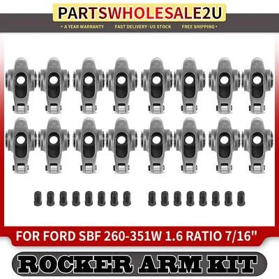 16x 17-4PH Roller Rocker Arm for Ford SBF 260-351W 1962-2001 1.6 Ratio 7/16 inch - Image 1 of 4