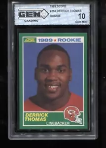 Derrick Thomas RC 1989 Score #258 MVP Rookie GEM MINT 10 - Picture 1 of 2