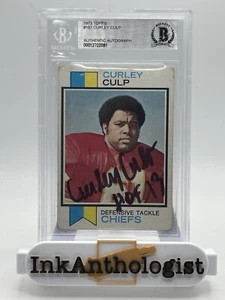 1973 Topps #167 Curley Culp RC autofirmato BAS Beckett - Foto 1 di 3