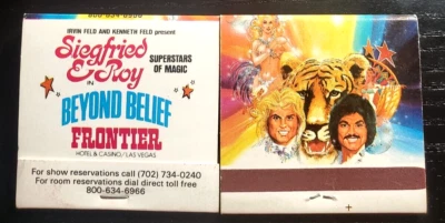 Frontier Casino Las Vegas Siegfried & Roy Full Unstruck 30 Strike Matchbook - Image 1 of 4