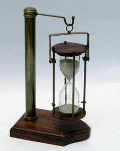 NAUTICAL Marine Navigation 5 Minutes BRASS SAND TIMER HOURGLASS DECOR - Picture 1 of 2