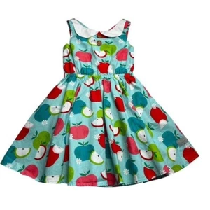 Eleanor Rose Bessie Apple Print Dress Size 5-6 - Picture 1 of 5