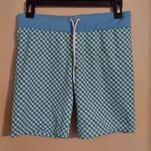 Blu Briefs Swim Shorts Trunks Plaid Stretch Tie Inside Pocket LARGE - Picture 1 of 11