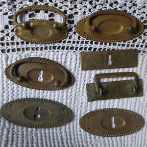 Vintage Griff Pull Schreibtischschublade und Schlüsselabdeckung - Bild 1 von 9