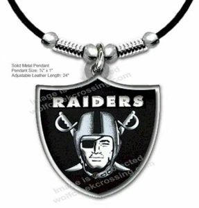 VEGAS RAIDERS NECKLACE ¾" x 1" NFL Football ADJUSTABLE 24" Male Female HOT Gift - Picture 1 of 15