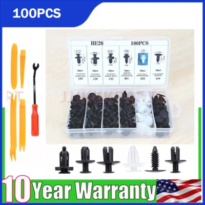 For Subaru Bumper Hood Clips Retainer Rivet Fastener Fender Push Pin 100Pcs - Изображение 1 из 4