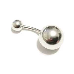 VCH PRESSURE BARBELL 316L Surgical Steel Heavy 1/2" BIG BALL, 14g 10mm Length. - Picture 1 of 8