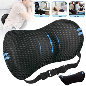 Lumbar Support Pillow Memory Foam Lower Back Seat Support Cushion Waist Pillow - Picture 1 of 12