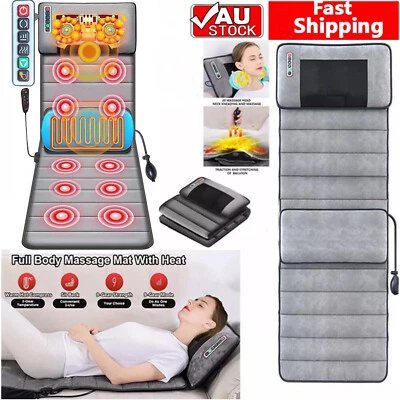 10 Motor Vibration Massage Mat Full Body Heated Back Pad Stress Soreness Relief/ - image 1 of 4