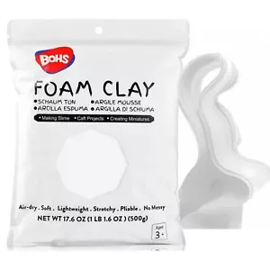 White Modeling Foam Clay (500g) - Squishy,Soft, Air Dry -for Flower Mirror,Co... - Picture 1 of 8
