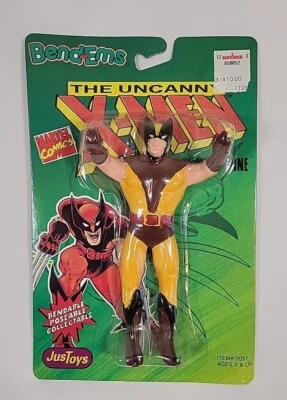 Marvel X-Men Wolverine The Uncanny Bend-Ems 1991 Justoys New Old Stock  - Image 1 of 4