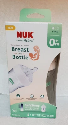 Biberón NUK Simply Natural con SafeTemp 5 OZ/150 ml Foto 1 de 4