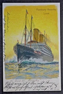 Hamburg-Amerika Line "An Bord der Amerika" by Muhlmeister & Johler FREE SHIPPING - Picture 1 of 2
