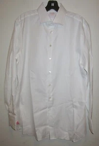 New PINK SHIRTMAKER London White Cotton Dress Shirt Tailored Fit Men’s 16 - Picture 1 of 9